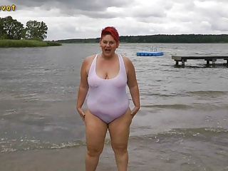 Annadevot - In White Swimsuit In The Lake free video