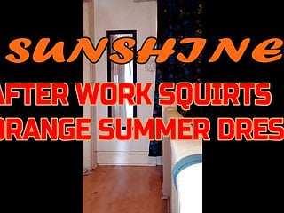Sunshine' After Work Squirts Orange Summer Dress free video