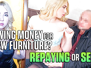 Debt4K. Blonde Hairdresser Wants To Buy Furniture So Why free video