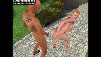 Horny 3D Cartoon Hunk Getting Fucked Anally Outdoors free video