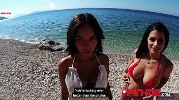 Rosa And Sofia Like To Share & Spoil His Boner At The Beach! Pin-Me.com free video