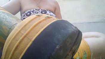 Lick My Yellow Boots Completely Dirty With Green Mud While I'm In The Garden free video