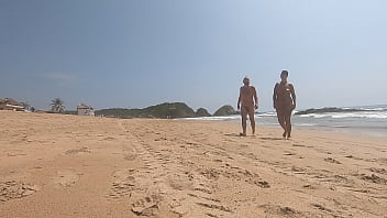 Walking Nude Freely & Having Fun On Public Nudist Beach free video
