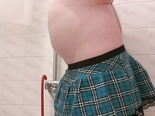 Hot Schoolgirl Sexdoll Shower Impregnation Belly Inflation Enema free video