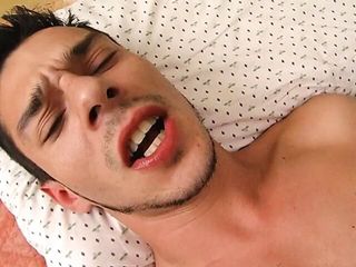 Cock Sucking Guys In Bed Busting Cum Load After Fucking Ass free video