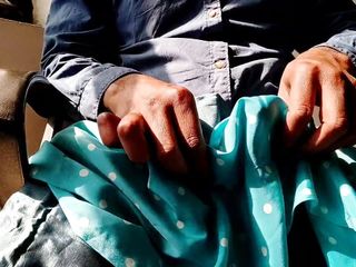 Satin Handjob - Dick Head Rub And Cum On Satin Silky Sky Blue Dot Print Suit Of Neighbour Anti (80) free video