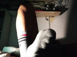 Having Fun With My Sweaty Socks And My Ass In The Night free video